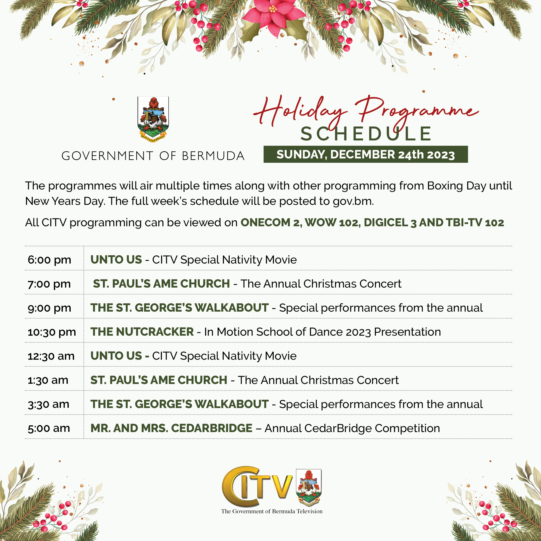 Holiday Programming CITV 2023