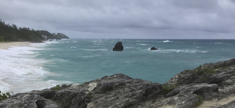 Hurricane Nicole approaching at Warwick Long Bay Beach